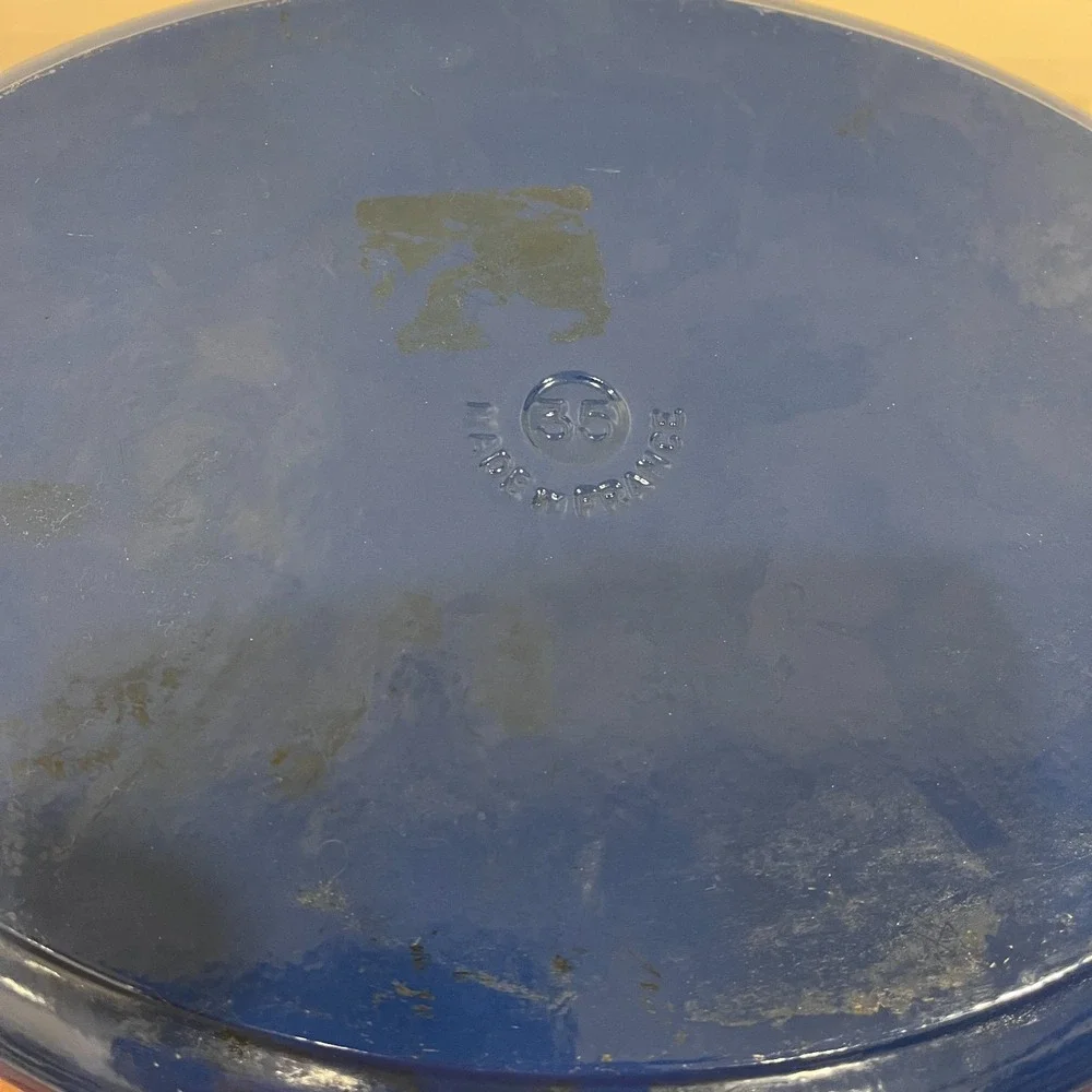 *VERY RARE* Le Creuset Doufeu Blue Cast Iron Enamel 9 3/4 Qt 9.2 L No. 35 France